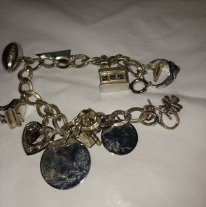 Sterling charm bracelet 8"